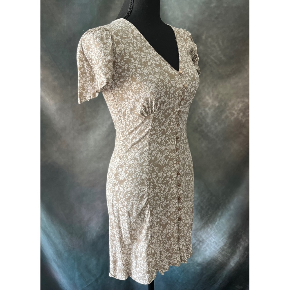 The Workshop Mini Dress Floral Print Button Front Puff Sleeve Size Small - Picture 4 of 7